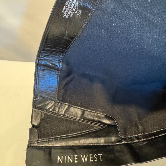 NINE WEST Reindeero Black Leather Strap Heel Zipper Women's Boot Size 8-1/2B - Picture 9 of 11